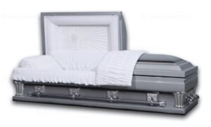 Benjamin Silver Oversize metal funeral casket