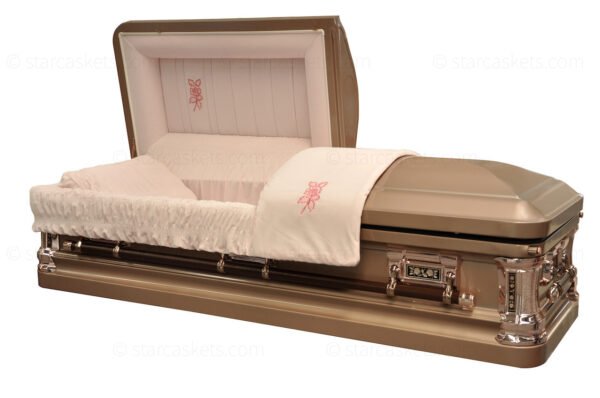 Rosa Luxe metal funeral casket