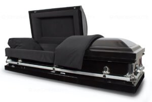 Sidney Black metal funeral casket